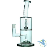 BoroTech Double Hex Glass Bong Water Pipe With Thick Base Designed by Calibear - 440 Grams - 10 Inches [DoubleHex] - Transparent Black