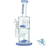 BoroTech Double Hex Glass Bong Water Pipe With Thick Base Designed by Calibear - 440 Grams - 10 Inches [DoubleHex] - Milky Blue
