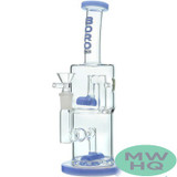BoroTech Double Hex Glass Bong Water Pipe With Thick Base Designed by Calibear - 440 Grams - 10 Inches [DoubleHex]