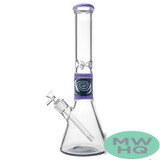 BoroTech Wig Wag Colored Glass Bong Water Pipe Beaker Base With Downstem Designed By Calibear - 1200 Grams - 16 Inches [JY3014]