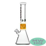 BoroTech Wig Wag Colored Glass Bong Water Pipe Beaker Base With Downstem Designed By Calibear - 1200 Grams - 16 Inches [JY3014]