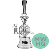 BoroTech Dual Swiss Disk Glass Water Pipe Recycler Dab Rig - 480 Grams - 12 Inches [BTG012]