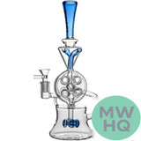 BoroTech Dual Swiss Disk Glass Water Pipe Recycler Dab Rig - 480 Grams - 12 Inches [BTG012]