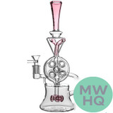 BoroTech Dual Swiss Disk Glass Water Pipe Recycler Dab Rig - 480 Grams - 12 Inches [BTG012]