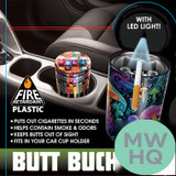 Smokezilla Butt Bucket Extinguishing Ashtray With LED Light - Assorted Colors - Display of 6 [25480]