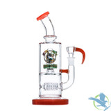 Dragon Glass Four Eyes Water Pipe With Thick Base & Double Perc - 540 Grams - 10 Inches - Assorted Colors [DGD-151]
