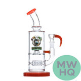 Dragon Glass Four Eyes Water Pipe With Thick Base & Double Perc - 540 Grams - 10 Inches - Assorted Colors [DGD-151]