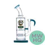 Dragon Glass Four Eyes Water Pipe With Thick Base & Double Perc - 540 Grams - 10 Inches - Assorted Colors [DGD-151]