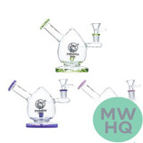 Dragon Glass Mini Water Pipe With Inclined Neck Bong Style - 300 Grams - 5 Inches - Assorted Colors [DGE-408]