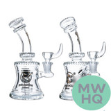 Dragon Glass Bell Shape Water Pipe With Bent Neck & Circ Perc - 380 Grams - 7.5 Inches - Assorted Colors [DGE-410]