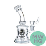 Dragon Glass Bell Shape Water Pipe With Bent Neck & Circ Perc - 380 Grams - 7.5 Inches - Assorted Colors [DGE-410]
