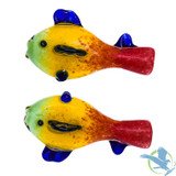 Shadow Glass Fish Shape Hand Pipe Spoon - 90 Grams - 4.5 Inches - Assorted Colors [SGH-042]