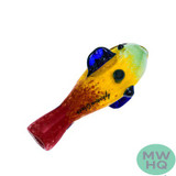 Shadow Glass Fish Shape Hand Pipe Spoon - 90 Grams - 4.5 Inches - Assorted Colors [SGH-042]