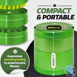 Kief Sweeper Brush Plus Grinder - 5 Parts - Assorted Colors - Display of 6