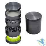 Kief Sweeper Brush Plus Grinder - 5 Parts - Assorted Colors - Display of 6