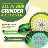 Kief Sweeper Brush Plus Grinder - 5 Parts - Assorted Colors - Display of 6