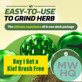 Kief Sweeper Brush Plus Grinder - 5 Parts - Assorted Colors - Display of 6
