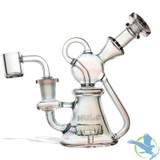 Wulf Mods Torq Glass Water Pipe Dab Rig With Quartz Banger - 190 Grams - 6.5 Inches - Full Color