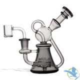 Wulf Mods Torq Glass Water Pipe Dab Rig With Quartz Banger - 190 Grams - 6.5 Inches - Smoke