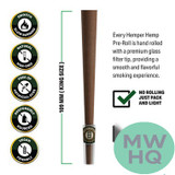 HEMPER Hemp Cones King Size Pre-Rolled With Glass Filter Tips - Pack of 2 - Display of 12 Packs