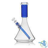 GRAV Large Deco Beaker Bong Water Pipe With Diffused Downstem - 920 Grams - 12.5 Inches - Light Cobalt