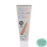 GRAV Tall Kings Pre-Rolled Cones With Quartz Glass Tips - Pack of 3 - Display of 16 Packs