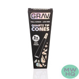 GRAV Tall Kings Pre-Rolled Cones With Quartz Glass Tips - Pack of 3 - Display of 16 Packs