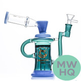 Dragon Glass Cup Shaped Water Pipe Recycler With Inline Perc - 400 Grams - 8.5 Inches - Assorted Colors [DGD-152]