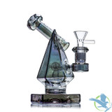 Shadow Glass Mini Pyramid Shaped Water Pipe With Circ Perc - 400 Grams - 7 Inches - Assorted Colors [SGE-150]