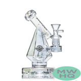 Shadow Glass Mini Pyramid Shaped Water Pipe With Circ Perc - 400 Grams - 7 Inches - Assorted Colors [SGE-150]