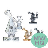 Shadow Glass Mini Pyramid Shaped Water Pipe With Circ Perc - 400 Grams - 7 Inches - Assorted Colors [SGE-150]