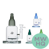 Shadow Glass Bottle Shaped Water Pipe With Inset Perc - 700 Grams - 9 Inches - Assorted Colors [SGE-156]