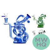 Shadow Glass Tornado Water Pipe Recycler With Cone Perc - 435 Grams - 7 Inches - Assorted Colors [SGE-155]
