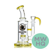 Dragon Glass Dot Water Pipe Thick Base With Horn Bowl - 370 Grams - 8 Inches - Assorted Colors [DGE-425]