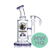 Dragon Glass Dot Water Pipe Thick Base With Horn Bowl - 370 Grams - 8 Inches - Assorted Colors [DGE-425]