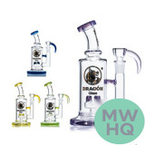 Dragon Glass Dot Water Pipe Thick Base With Horn Bowl - 370 Grams - 8 Inches - Assorted Colors [DGE-425]