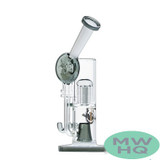 Shadow Glass Water Pipe Recycler With Inclined Neck & Double Perc - 10.5 Inches - 700 Grams - Assorted Colors [SGD-033]
