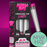 Bodega Boyz Mini Pre-Rolled Cones With Ceramic Tip - Pack of 6 - Display of 10 Packs