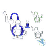 Dragon Glass Water Pipe Recycler With Circ Perc - 360 Grams - 8 Inches - Assorted Colors [DGE-409]