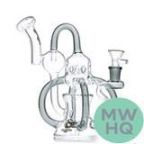 Dragon Glass Water Pipe Recycler With Circ Perc - 360 Grams - 8 Inches - Assorted Colors [DGE-409]