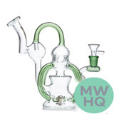 Dragon Glass Water Pipe Recycler With Circ Perc - 360 Grams - 8 Inches - Assorted Colors [DGE-409]