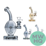 Shadow Glass Diamond Shape Water Pipe With Circ Perc - 380 Grams - 8.5 Inches - Assorted Colors [SGE-149]