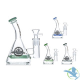 Shadow Glass Water Pipe Beaker Base With Inline Perc - 250 Grams - 6 Inches - Assorted Colors [SGE-161]