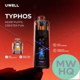 Uwell TYPHOS 2000mAh Pod System Starter Kit With 2 x 6ML Refillable Cartridge Pod