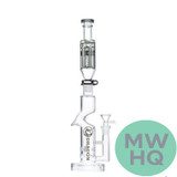 Dragon Glass Tornado Water Pipe With Glycerin Coil & Double Turbine Perc - 490 Grams - 15 Inches [DGB-066]