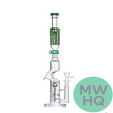 Dragon Glass Tornado Water Pipe With Glycerin Coil & Double Turbine Perc - 490 Grams - 15 Inches [DGB-066]