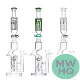 Dragon Glass Tornado Water Pipe With Glycerin Coil & Double Turbine Perc - 490 Grams - 15 Inches [DGB-066]