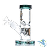 Dragon Glass 7MM Mini Water Pipe With Diffused Downstem Perc - 660 Grams - 7.5 Inches - Assorted Colors [DGE-446]