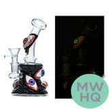 Dragon Glass Eyes Mini Water Pipe Bong Glow In The Dark - 220 Grams - 7 Inches - Assorted Colors [DGE-271]