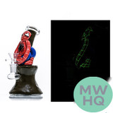 Dragon Glass Super Hero Mini Water Pipe Bong Glow In The Dark - 280 Grams - 7 Inches - Assorted Colors [DGE-272]